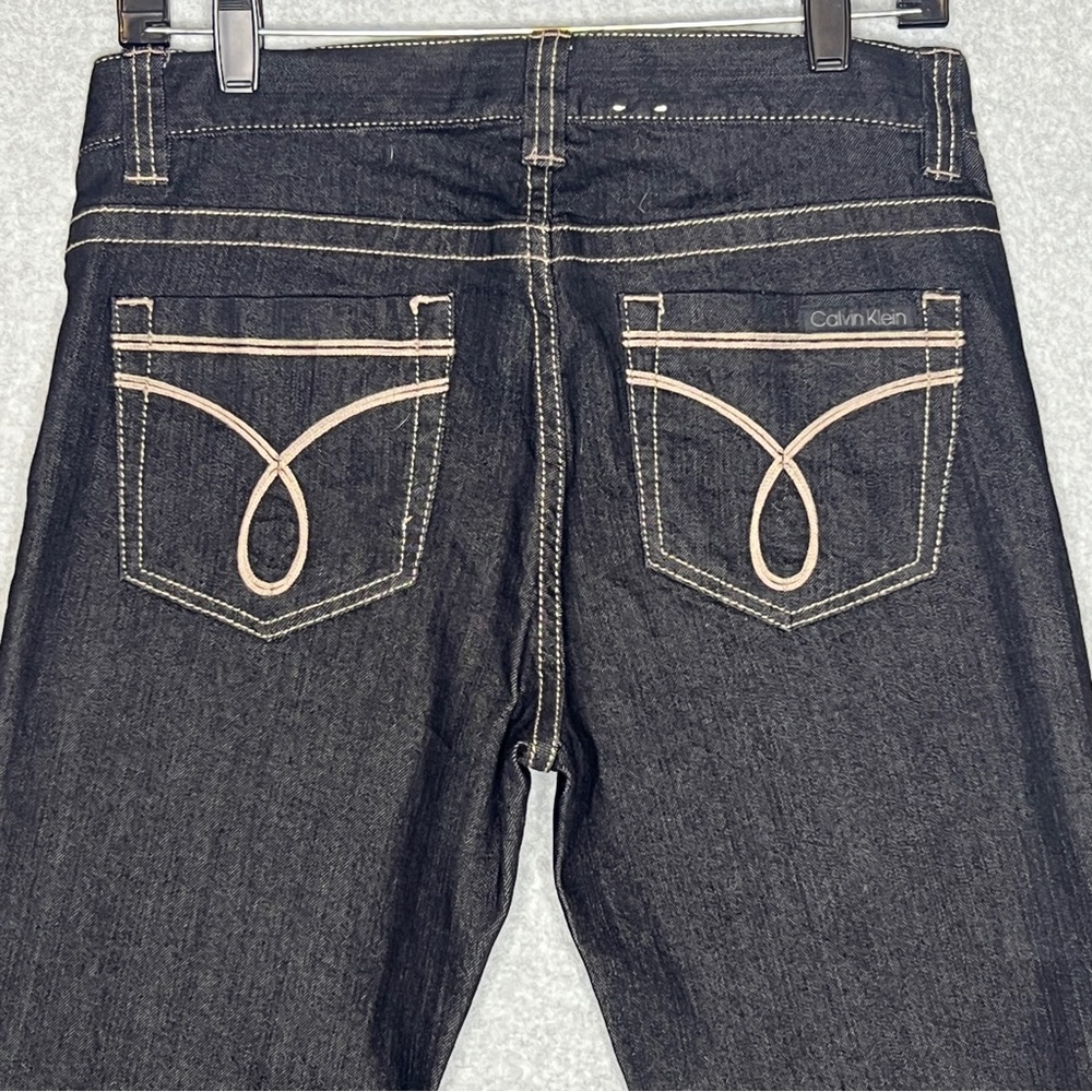 Calvin Klein Jeans Skinny Womens 6 Mid Rise Stretch Dark Wash Designer Denim